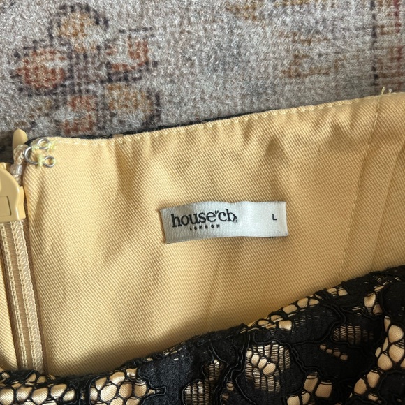 House of CB Black Gold Lace Off Shoulder Midi Gown - Picture 7 of 10